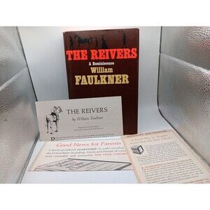 The Reivers by William Faulkner Rare 1962 Edition Book Of The Month With Papers